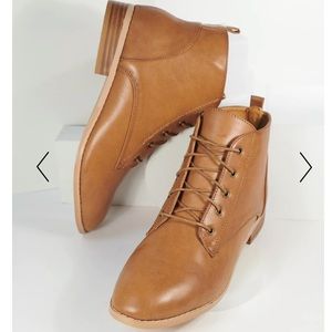 Tan Oxford Ankle Boots | Unique Vintage Booties